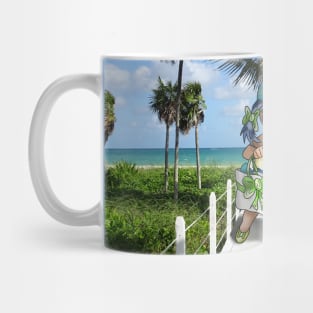 cute girl on a cuban beach Mug